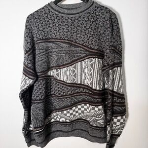 Lavane New York - Vintage 90s 3D Knit Patterned Sweater - XL